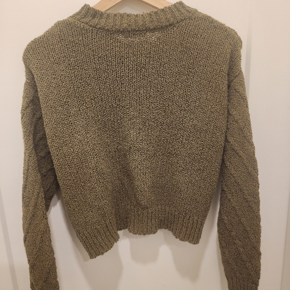 Womens cropped sweater medium bottle green - Picture 2 of 3